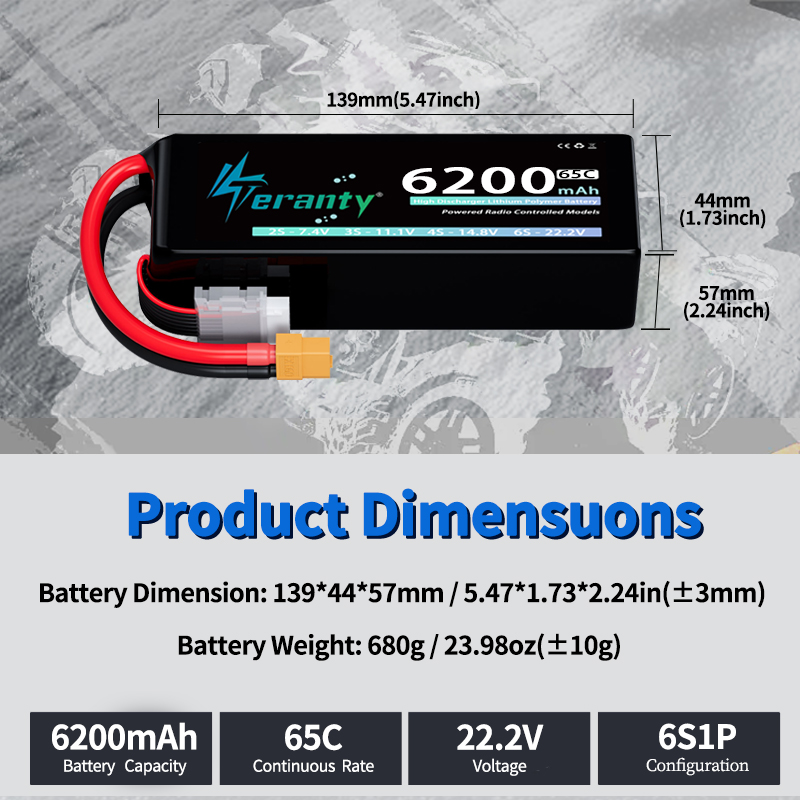 แบตเตอรี่ลิโพ TERANTY 6S 6200m - Drone Battery Plate บทวิจารณ์และราคา
