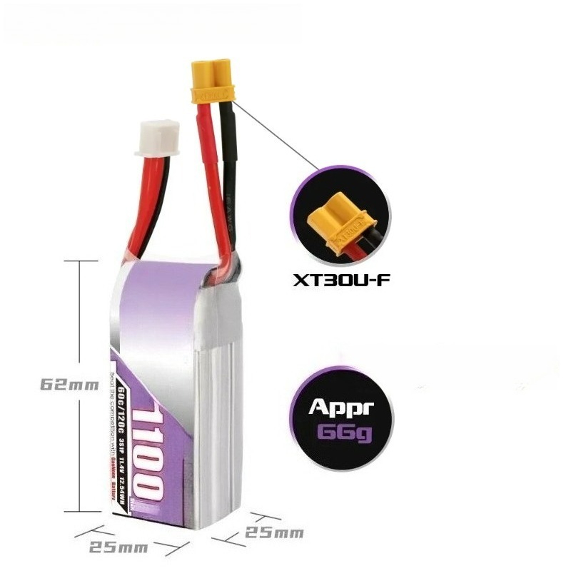 แบตเตอรี่ลิโพ 3S 1100mAh 60C/1 - Drone Battery 3S บทวิจารณ์และราคา