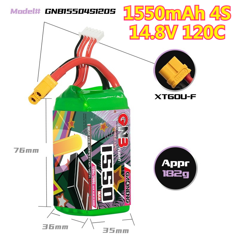 แบตเตอรี่ LiPo 1550mAh 120C 4S - Drone Battery 4S บทวิจารณ์และราคา